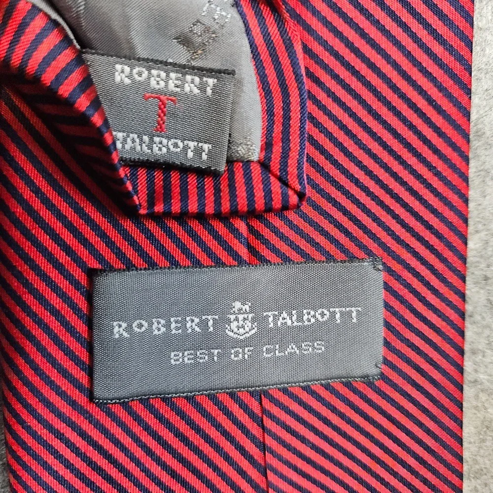 Robert‎ Talbott Best of Class Silk Neck Tie Red & Blue Diagonal Stripes 58x4